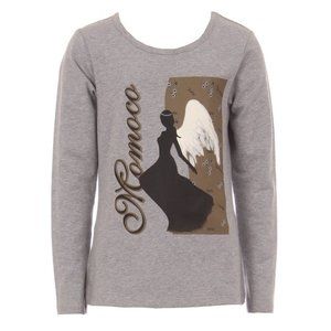 Big Girl Junior Long Sleeve Angel Floral Casual Cotton T-Shirt Tee Top Blouse